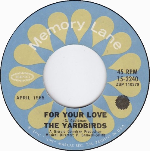 The Yardbirds 的 For Your Love / Heart Full of Soul 单曲封面