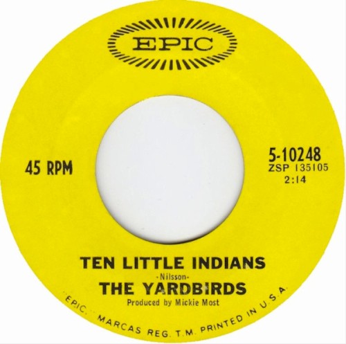 Ten Little Indians / Drinking Muddy Water by The Yardbirds single cover art