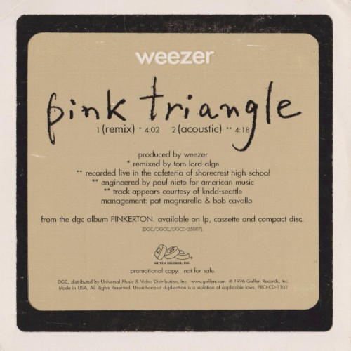 Pink Triangle by Weezer single cover art