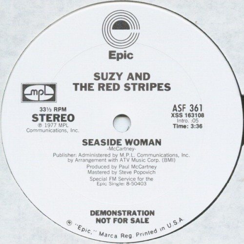 Seaside Woman by Wings single cover art